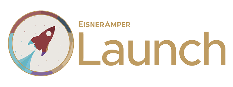Logo with "EisnerAmper" and "Launch", featuring a rocket ship.