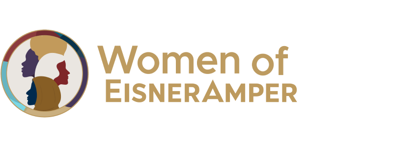 Logo of the words Women of Eisneramper with four women's faces in a circle.