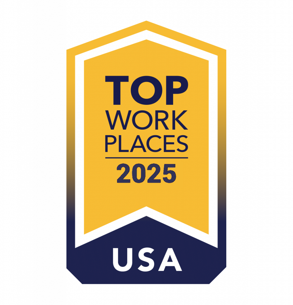 Top Work Places 2025 award badge in USA.